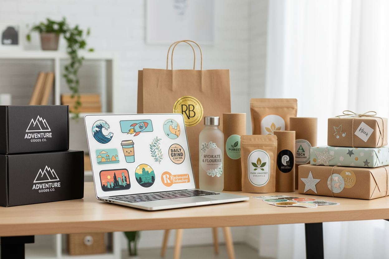 请帮我生成一张符合这个模板比例的横幅，可以加入成品贴纸贴在包装和产品上的照片